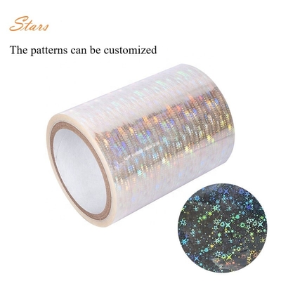28 Microns Glitter BOPP Holograph Fluorographic Hot Lamination Film Glossy Roll