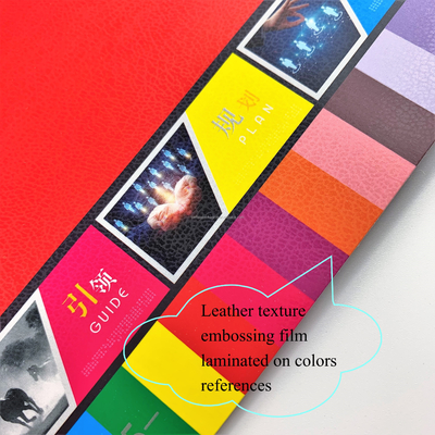 26 Micron Adhesive Coated Leather Texture Embossing BOPP Thermal Lamination Film for High End Paper Bags Boxes Photo Albums