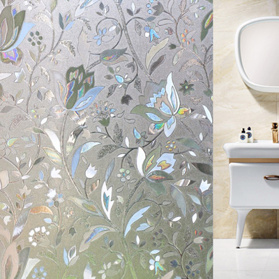 Window Privacy Film Rainbow Window Cling 3D Decorative Stained Glass Window Coverings Static Cling Non-Adhesive Removable Film