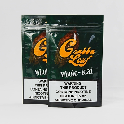 Leaf Packaging Bag Resealable Zipper Top Custom Ziplock Plastic Grabba Bags Jolly Candy Bag with Tear Notch