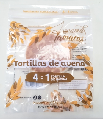 Custom Mexican Tortilla Packaging Resealable Aluminum Foil Plastic Pouch Zip Lock Bag