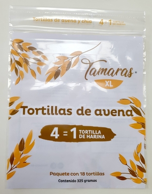 Custom Mexican Tortilla Packaging Resealable Aluminum Foil Plastic Pouch Zip Lock Bag