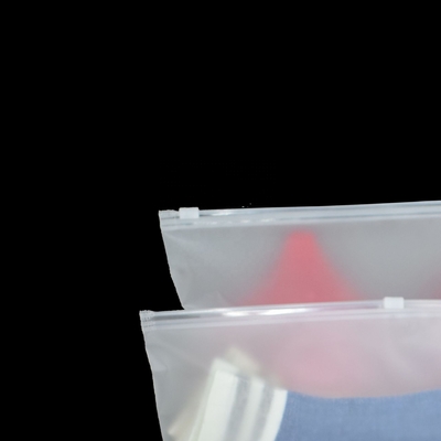 100pcs/Pack Custom Logo Matte Clothes Hoodies Ziplock PE Bags Zippers Bags for Garments Slider Frosted Zipper Plastic Bag