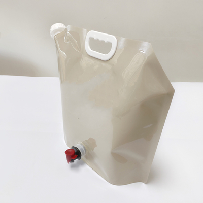 8L Reusable Plastic Water Pouch Outdoor Camping Hiking Portable Water Bags Drinking Flat Bottom Folding Water Bag with Spout