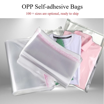 Width 20cm Wholesale Customized Self Seal Adhesive Bopp Pp Opp Poly Plastic Cello Packaging Bags for Candy Garment Clothing